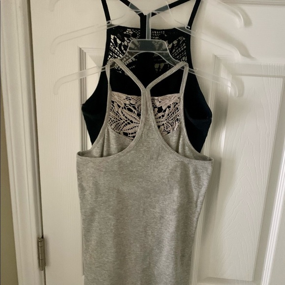Aero Tops - Seriously Soft AERO Tank Taps Lace Cami Women’s (Both) Black /Gray Size M